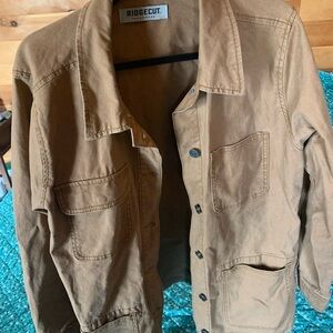 Tan Lightweight Shirt Jacket with Relaxed Fit